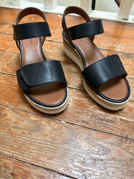 Josef Seibel Shoes - Josef Seibel Black and Brown Wedge Sandals